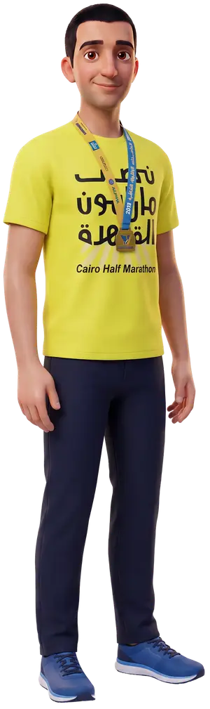 3D illustration of Mohamed Yacout as Running,